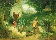 Carl Spitzweg Die Jugendfreunde oil on canvas